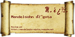 Mendelsohn Ágota névjegykártya