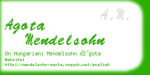 agota mendelsohn business card